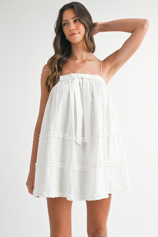 Spaghetti Strap White Mini Dress