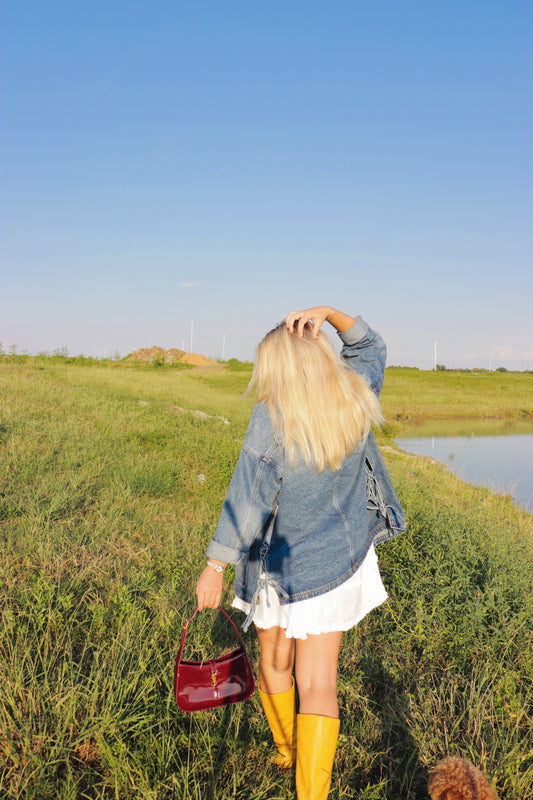 Side Tie Jean Jacket