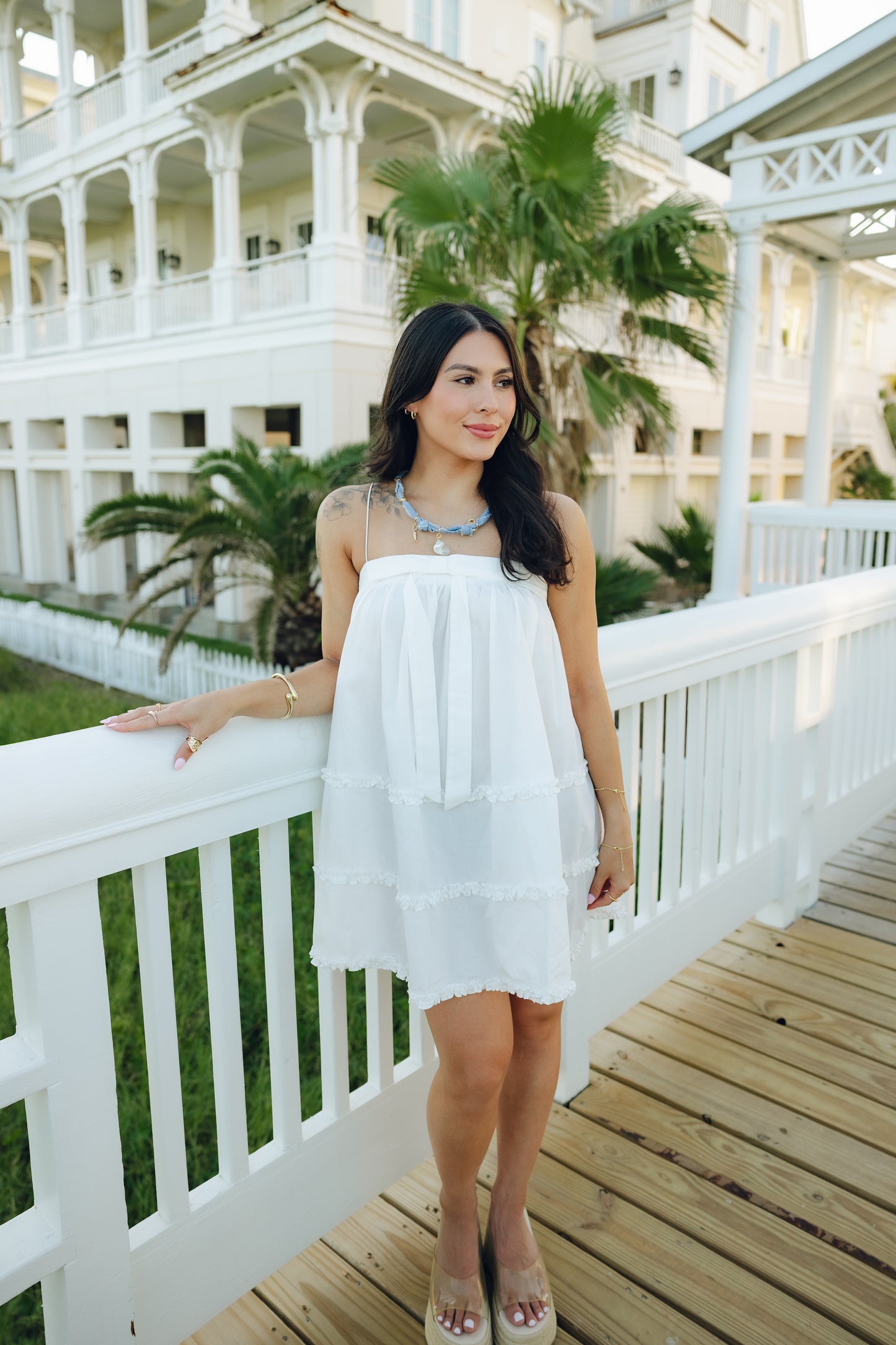 Spaghetti Strap White Mini Dress