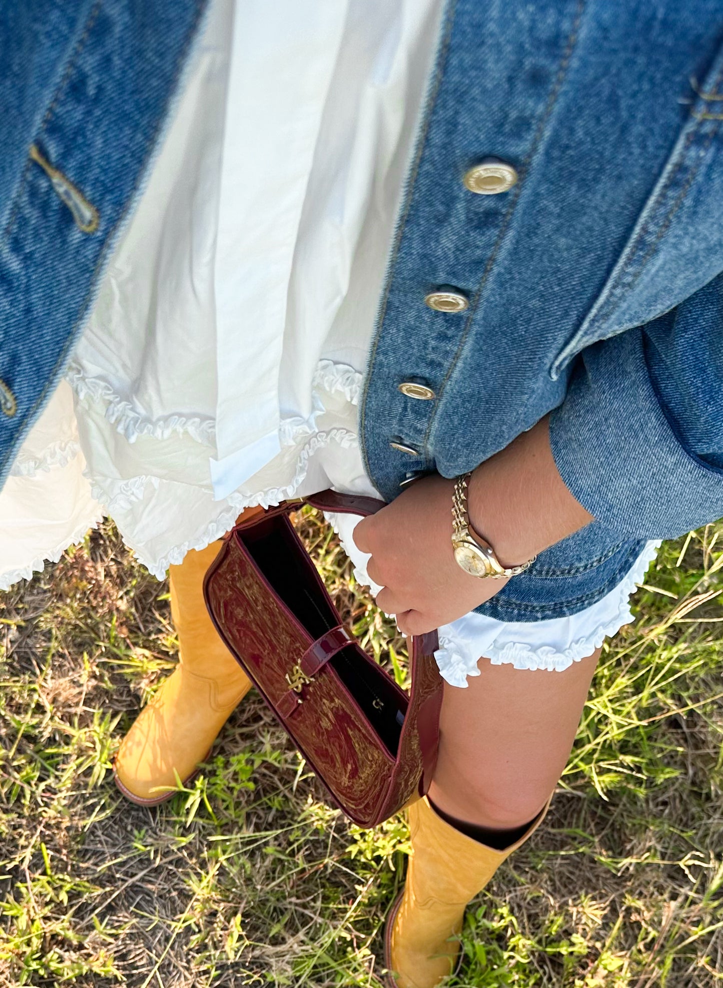Side Tie Jean Jacket
