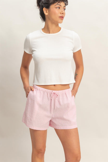 Striped Drawstring Shorts