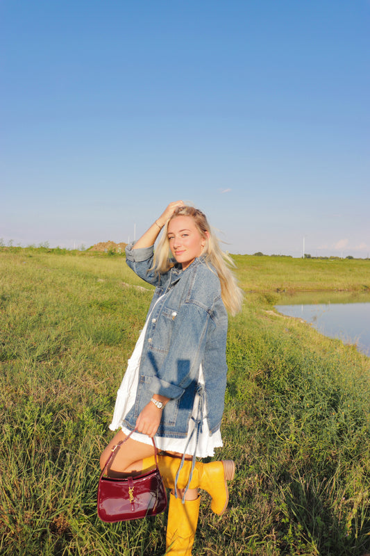 Side Tie Jean Jacket