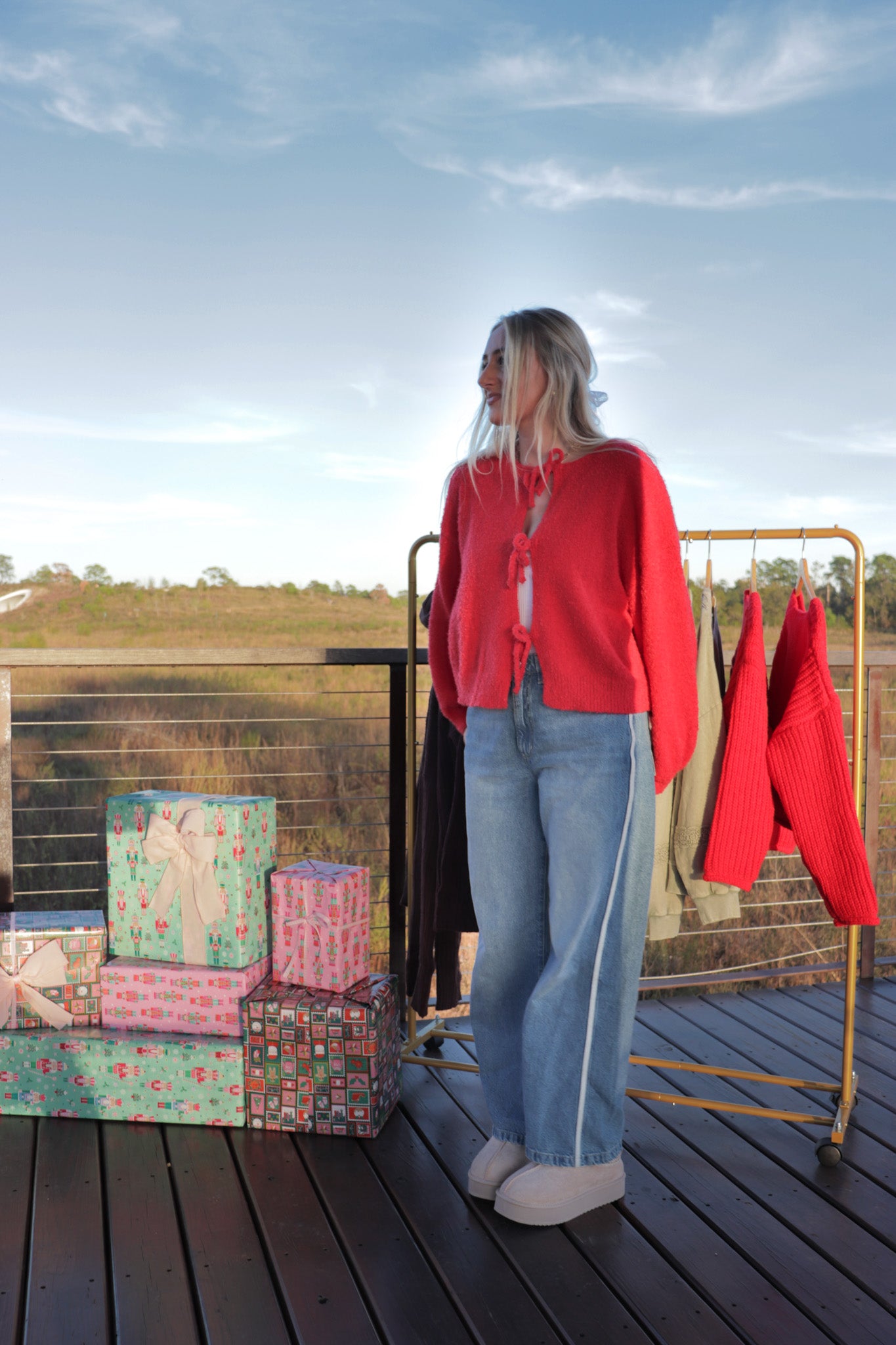 Cranberry Bow Cardigan