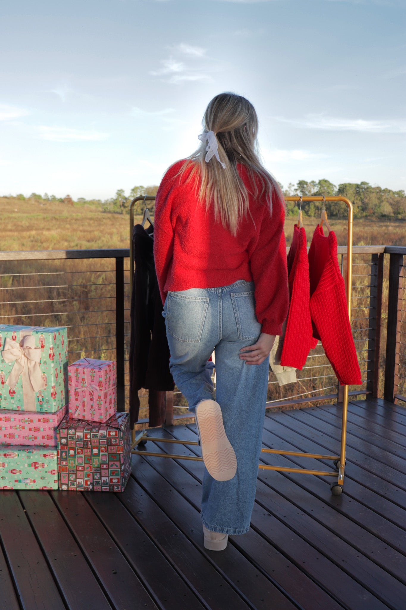 Cranberry Bow Cardigan