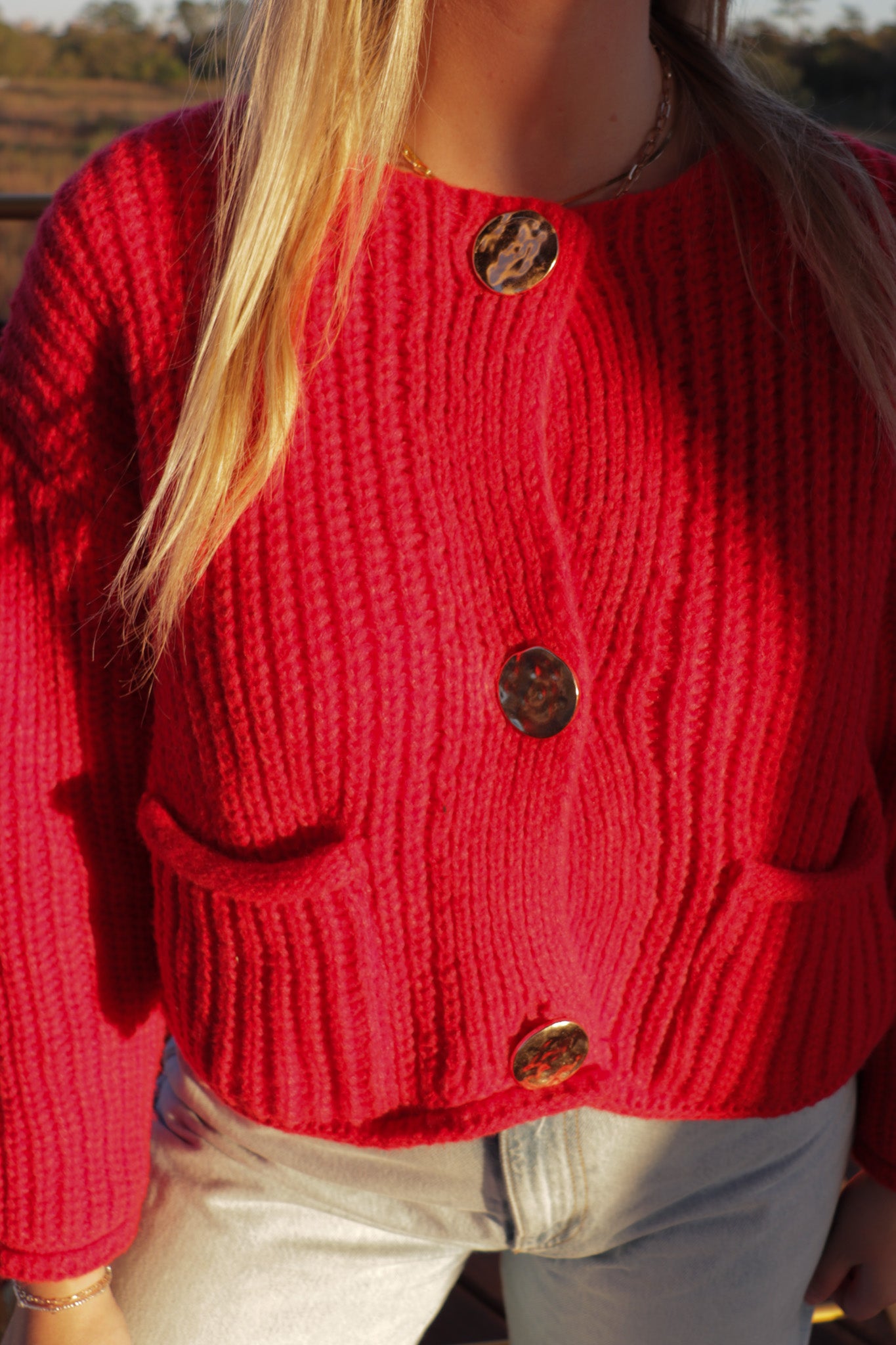 Christmas Red Cropped Sweater