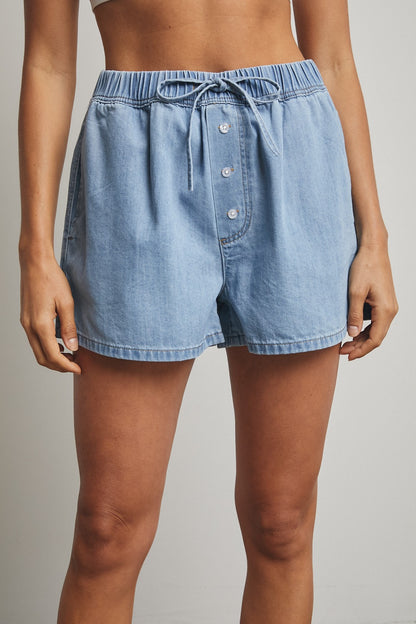 Denim Drawstring Shorts